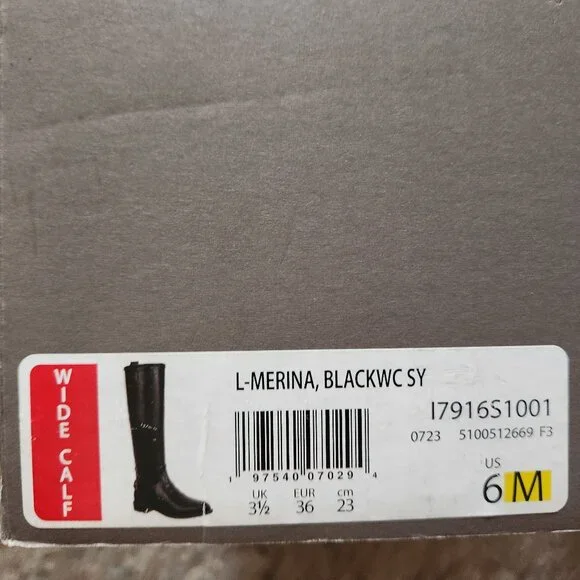 Franco Sarto "Merina" Black Equestrian style boots. NIB. Size 6 Wide Calf - Picture 13 of 13